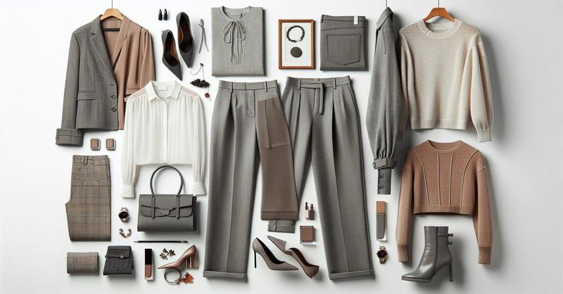 Stylizacje z szarymi spodniami