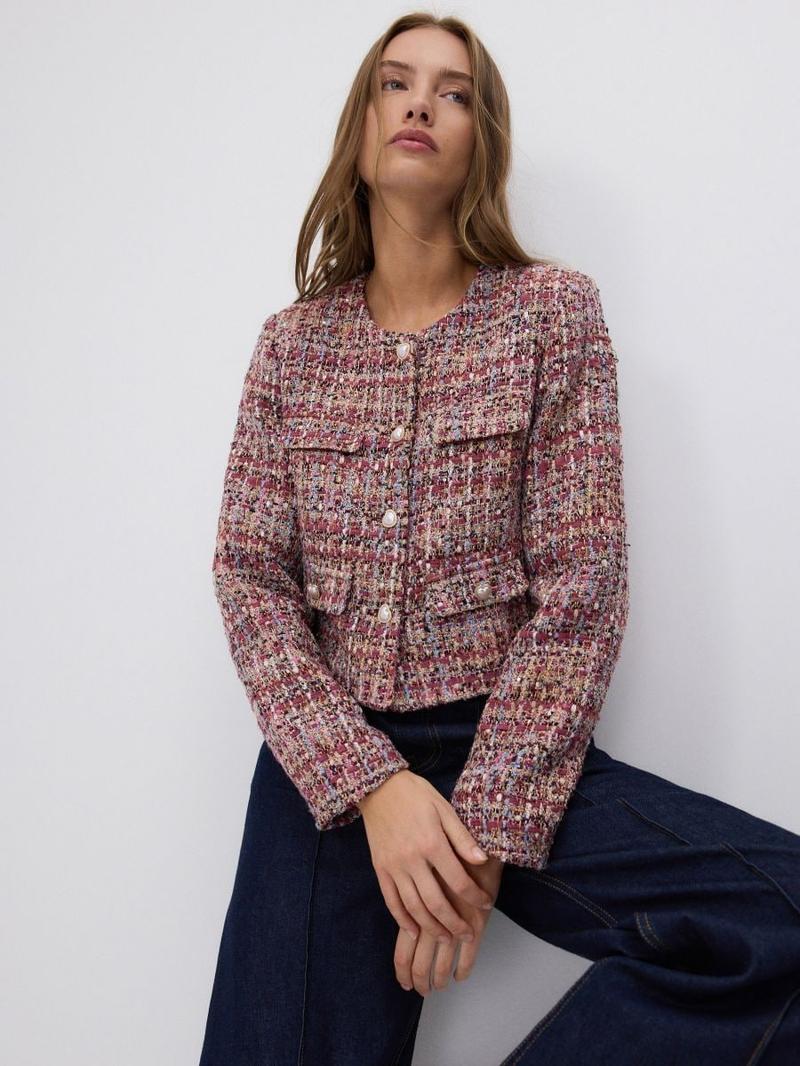 Tweedowa marynarka stylizacje